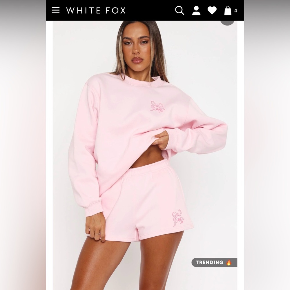 White Fox pink sweatshorts